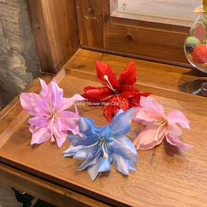Handmade Resort Style Realistic Lily Flower Hair Clip For Women Mixed Materials Fairy Simulation Flower Photography Accessory