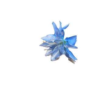 Elegant blue lily hair clip with layered petals for spring vacation and photoshoot styling