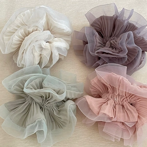 Lot de chouchous élégants en organza en quatre couleurs douces pour femmes
