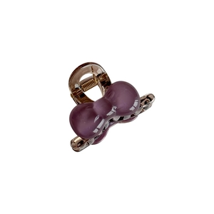 Mini pince à cheveux nœud chat violet gelée avec ressort doré pour femmes