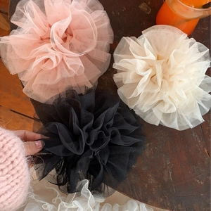 Chouchou Large en Maille Style Ballet Élégant Dentelle Fleur Attache Cheveux Douce Princesse Queue de Cheval pour Femmes Accessoires de Mode