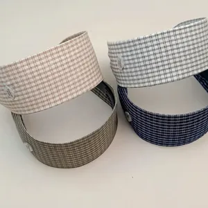 Lot de 4 serre-têtes à carreaux en tissu avec dents de peigne antidérapantes
