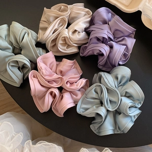 Chouchous Élégants en Satin Satin Doux Plissés Élastiques pour Femmes Support Queue de Cheval Accessoires de Cheveux Style Coréen