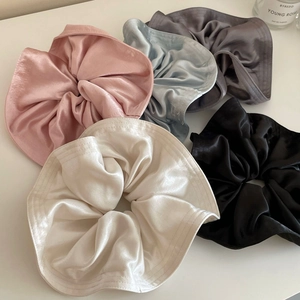Chouchous Larges en Satin Élégant Français pour Femmes Style Coréen Élastiques à Cheveux Haute Élasticité Accessoires de Mode