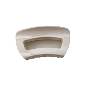 Minimalist cream white hair claw clip with cutout design for elegant hairstyles