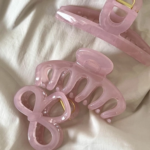 Lot de 3 pinces à cheveux rose gelée en acétate avec paillettes pour coiffure élégante