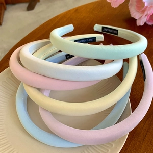 Serre-tête éponge couleur macaron pour femme avec étiquette faite main pour la coiffure