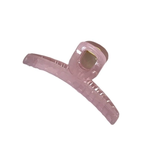 Grande pince à cheveux rose gelée translucide avec motif marbré pour femmes