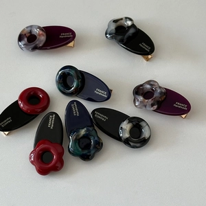 Lot de barrettes à cheveux faites main en acétate avec motifs de fleurs et de marbre