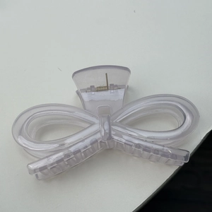 Light purple transparent jelly bow hair claw clip for elegant women styling