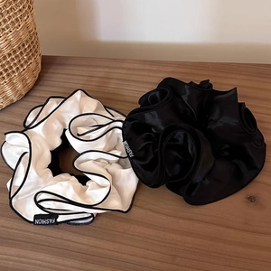 Women Large Satin Hair Scrunchies Elastic Oversized Hair Ties Fashion Solid Color Elegant Ponytail Holder Hair Accessories