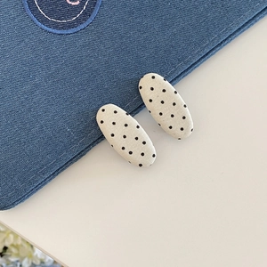 Fermagli per capelli a pois per donna in stile minimalista bianco e nero set da 2