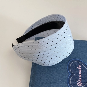 Hellblaues gepunktetes Stirnband mit Wabenstruktur und rutschfestem Design für Frauen