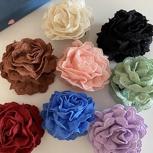 Pince à Cheveux Élégante Fleur de Rose en Dentelle pour Femme Rétro Style Coréen Broderie Florale Accessoires Cheveux