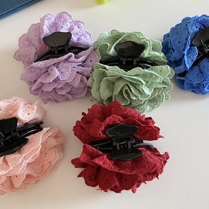 Ensemble élégant de 5 pinces à cheveux roses en dentelle de couleurs assorties pour femmes