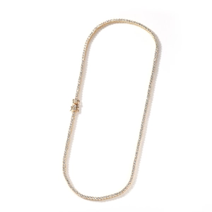 Chaîne tennis de 2mm plaquée or sertie de zircons AAA avec fermoir de sécurité double