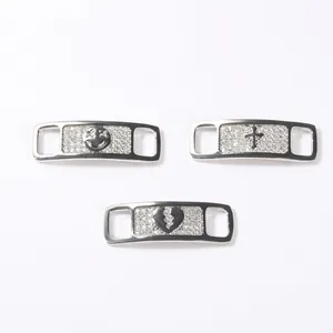 Hip Hop Metal Shoe Buckles Rhinestone Cross Smiley Face Broken Heart Decorative Charms For Sneakers Accessories Unisex Fashion