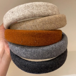 Solid Color Padded Woolen Headband Korean Style Handmade Thick Wide-Brimmed High Top Hair Hoop For Women Hair Accessories
