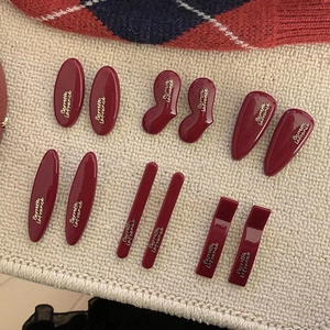Vintage French Wine Red Resin Hair Clip Gold Lettering Barrette La France Geometric Duckbill Clip For Women Daily Accessories