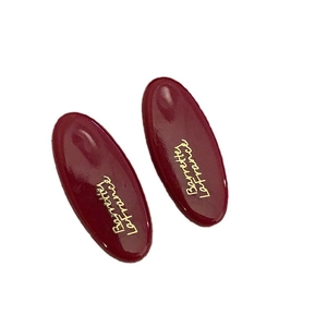 French vintage dark red oval hair clips with golden Barrette Lafrance lettering