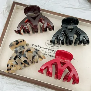 Women Acetate Hair Claw Clip Thickened Gold Label Shark Clip Elegant French Style Bun Updo Hairpin Accessory For Daily Life