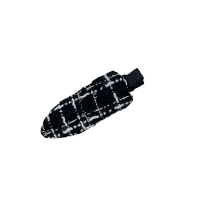 Haarspange aus französischem Tweed in Schwarz und Weiß für elegantes Styling der Haare