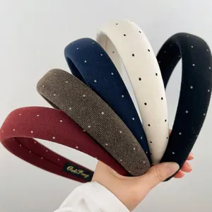 Vintage polka dot padded headbands set in assorted retro colors for high top hairstyle