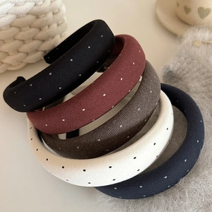 Polka dot padded sponge headbands in multiple colors for women’s retro hair accessory style