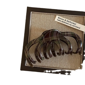Pinza per capelli a quadri rossi e verdi in resina per acconciature stile vintage