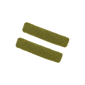 Fermagli per capelli in lana verde oliva con trama a maglia dallo stile minimalista