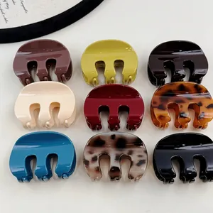 Lot de 9 pinces à cheveux minimalistes en résine aux couleurs élégantes variées