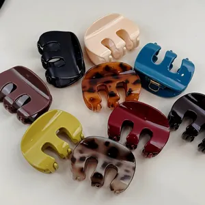Lot de pinces à cheveux coeur en forme de M minimalistes en diverses couleurs de résine brillante