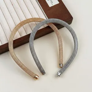 Serre-tête Tissé en Maille Métallique Minimaliste Mode Alliage Accessoires de Cheveux Style Coréen Décoration de Tête Femme