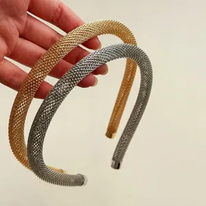 Lot de serre-têtes minimalistes tressés en métal doré et argenté pour un usage quotidien
