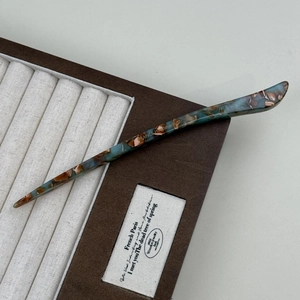 Minimalist marble pattern acetate hair stick with elegant tortoiseshell finish