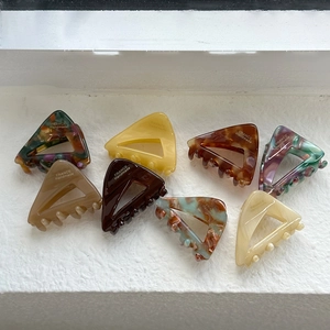 French style triangle acetate hair claws in various colors with handmade texture