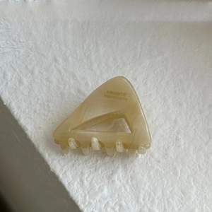 French style cream marble acetate triangle hair claw clip with France Handmade logo