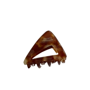 French style tortoise shell triangle hair claw clip with handmade lettering design