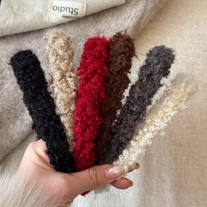 Lot de serre-têtes en laine d'agneau pelucheuse en plusieurs couleurs pour l'automne-hiver