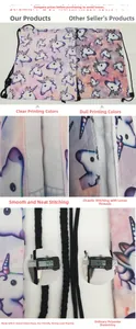 Macro detail of high-quality 8-strand cotton drawstring on the mandala unicorn bag