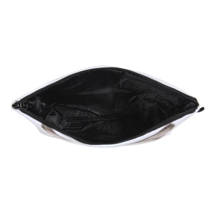 Trousse à maquillage minimaliste avec imprimé chat 3D et doublure noire