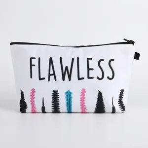 Women Flawless Printed Polyester Makeup Bag Portable Travel Toiletry Organizer Zipper Pouch Cosmetic Case For Daily Use