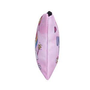 Trousse de maquillage licorne rose imprimée, tissu durable et fermeture éclair noire