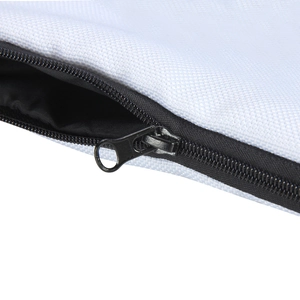Unicorn print makeup bag showing premium black zipper detail and durable woven fabric