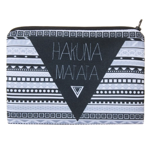 Vue détaillée de la trousse de maquillage en tissu Oxford avec motif Hakuna Matata