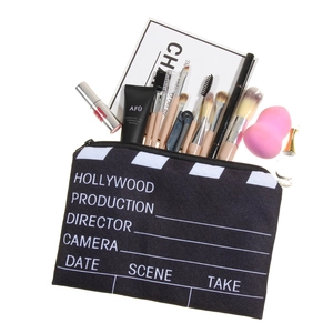 Trousse à maquillage créative en toile avec fermeture éclair pour rangement cosmétique