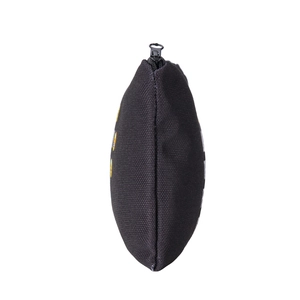 Pochette cosmétique carrée noire en toile avec imprimé jour de semaine et fermeture éclair