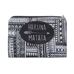 Women's Ethnic Geometric Print Cosmetic Bag Portable Polyester Toiletry Bag Zipper Storage Pouch Travel Makeup Organizer