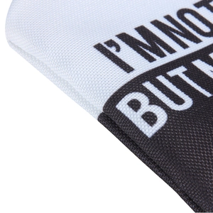 Detailed close-up showing the premium canvas texture and sharp 3D printed lettering on the bag