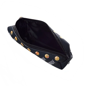 Creative 3D Oxford pencil case featuring funny yellow emoji prints and zipper closure